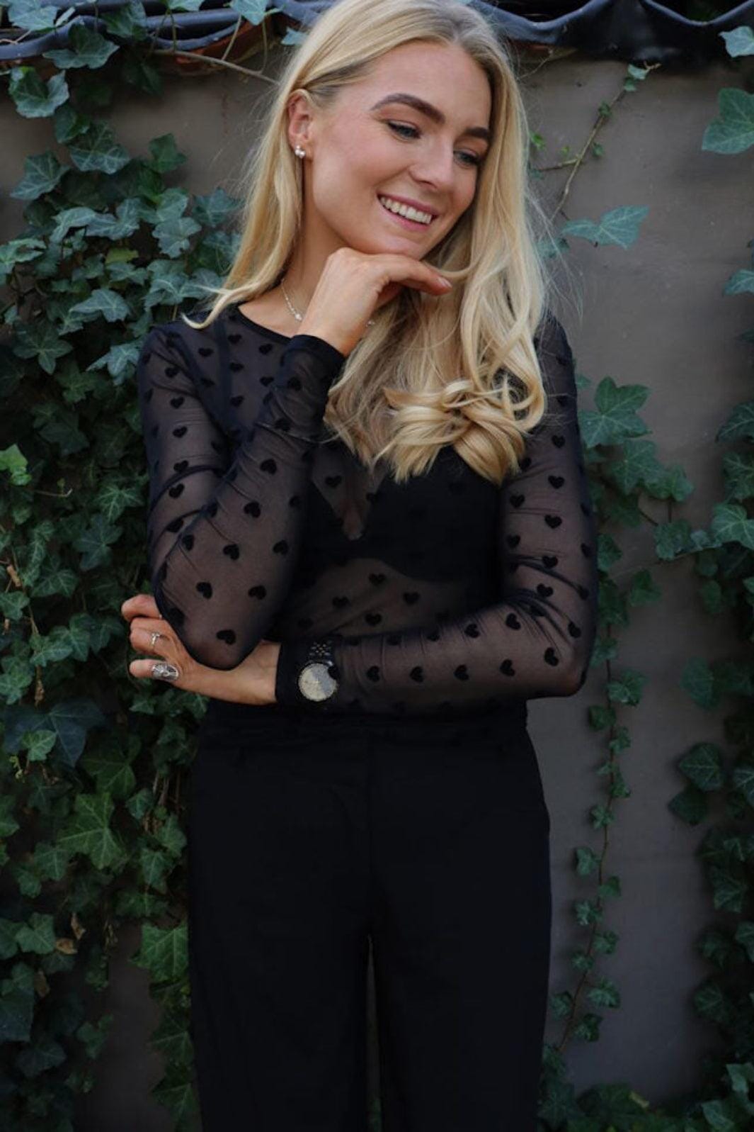 Liberte - Mesh Ls Tshirt, Flock 22081 - Black Heart T-shirts 