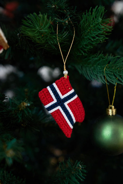 Lille Arv - Norsk Flag Med Hvid Perle Accessories 
