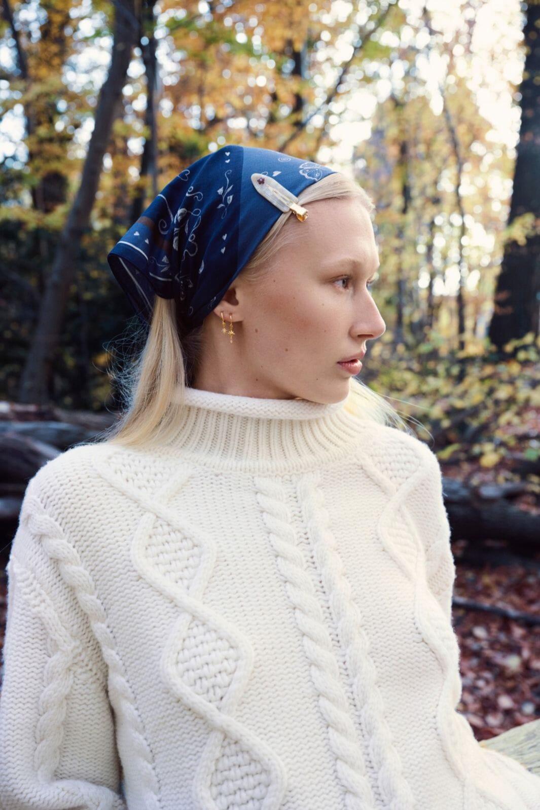 Maanesten - Olena Scarf 53x53 Navy - 4259 Tørklæde 