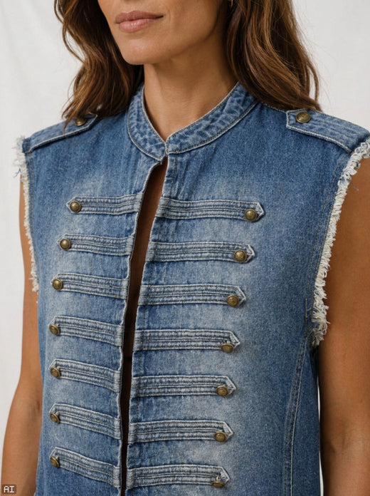 Marta Du Chateau - Mdcholiday Vest 268678 - Denim Veste 