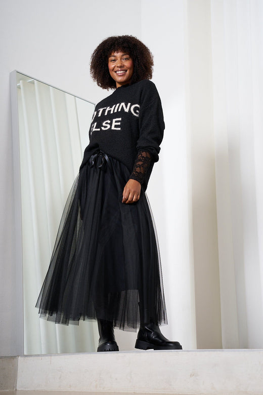 Marta Du Chateau - Mdcmimosa Knit 17008 - Black Strikbluser 