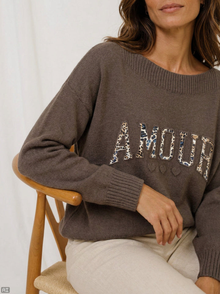 Marta Du Chateau - Mdcmiretta Knit 95111 - Moro/Leo Strikbluser 