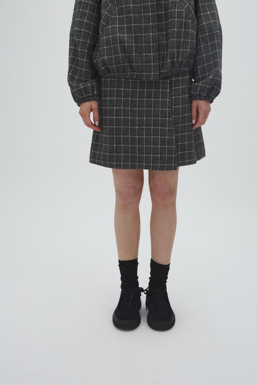 MbyM - Kenyra-M 65241483 - Y96 - Grey Green Check Nederdele 