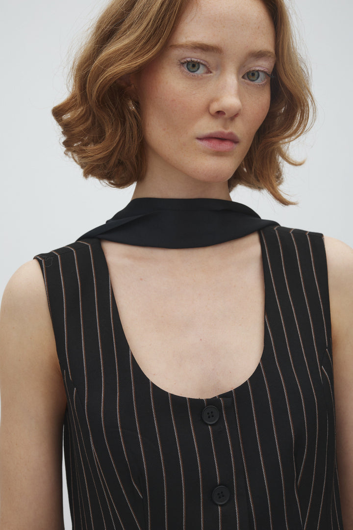 MbyM - Laylin-M 74731514 - Y85 - Black Brown Pinstripe Bluser 