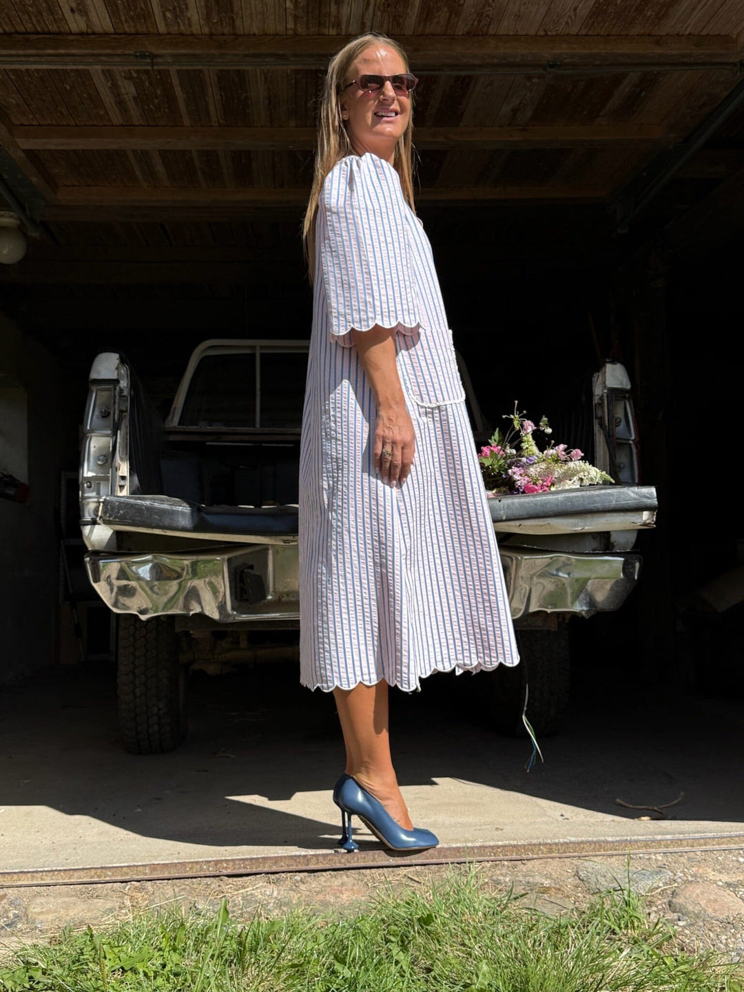Molly&My x Julie Elsebeth - Inge Dress Dress - Pink/Blue Stripe Kjoler 