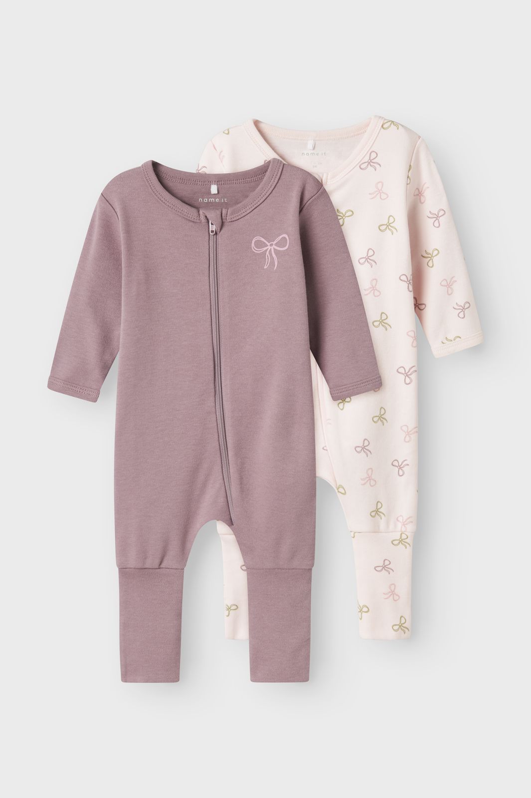 Name It - Nbfnightsuit Zip Ff Pink Bow - 4737074 Barely Pink