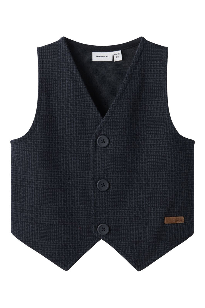Name It - Nmmrobino Vest - 4874356 Navy Blazer Check