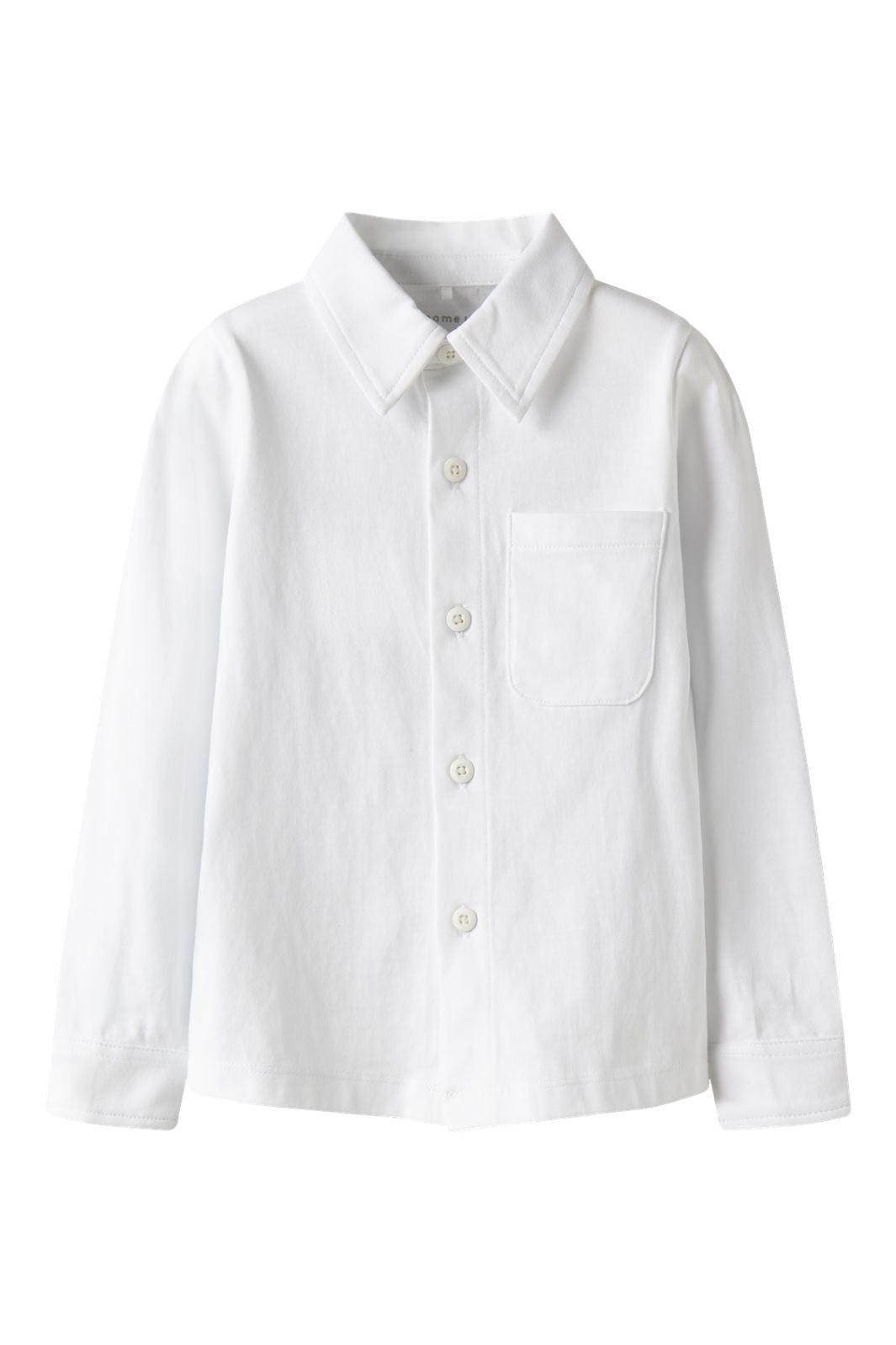 Name It - Nmmronalo Ls Jersey Shirt - 4874456 Bright White Skjorter 
