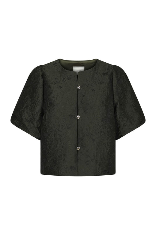 Neo Noir - Aisa Brocade Blouse 166369 - 155 - Dark Green