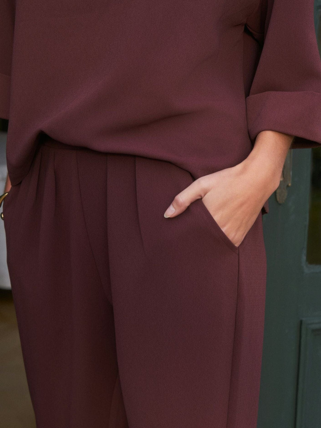 Neo Noir - Arlo Crepe Jumpsuit 160807 - 174 - Burgundy Buksedragter 