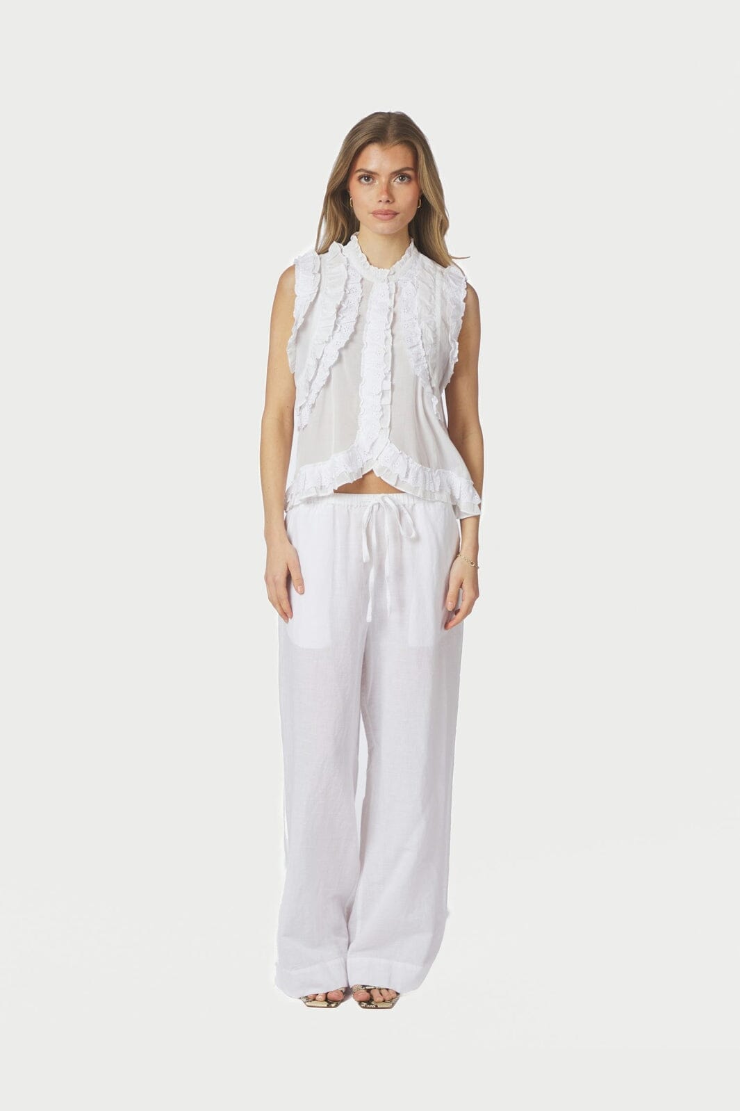 Neo Noir - Celia Ruffle Top 168323 - 120 - White