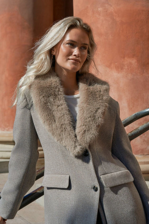 Neo Noir - Corina Herringbone Twill Coat 168545 - 976 - Beige Melange Jakker 