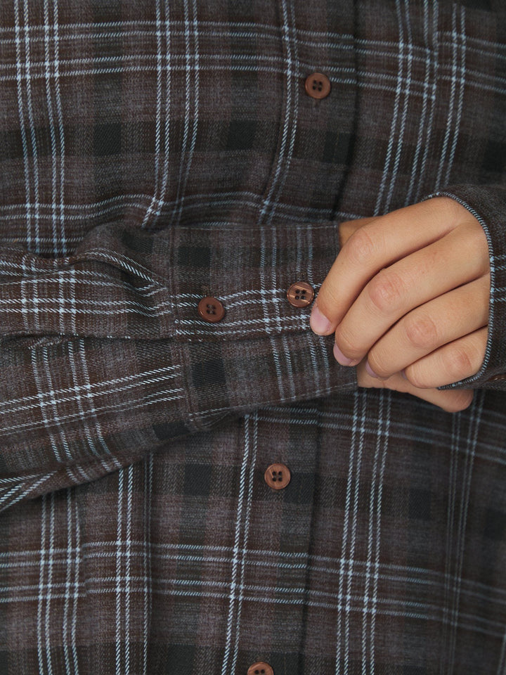 Neo Noir - Dalma Flannel Check Shirt 171678 - 189 - Warm Grey Skjorter 