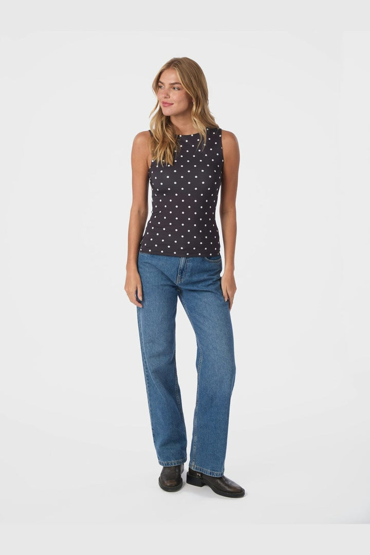 Neo Noir - Ditty Jersey Dot Top 167487 - 100 - Black