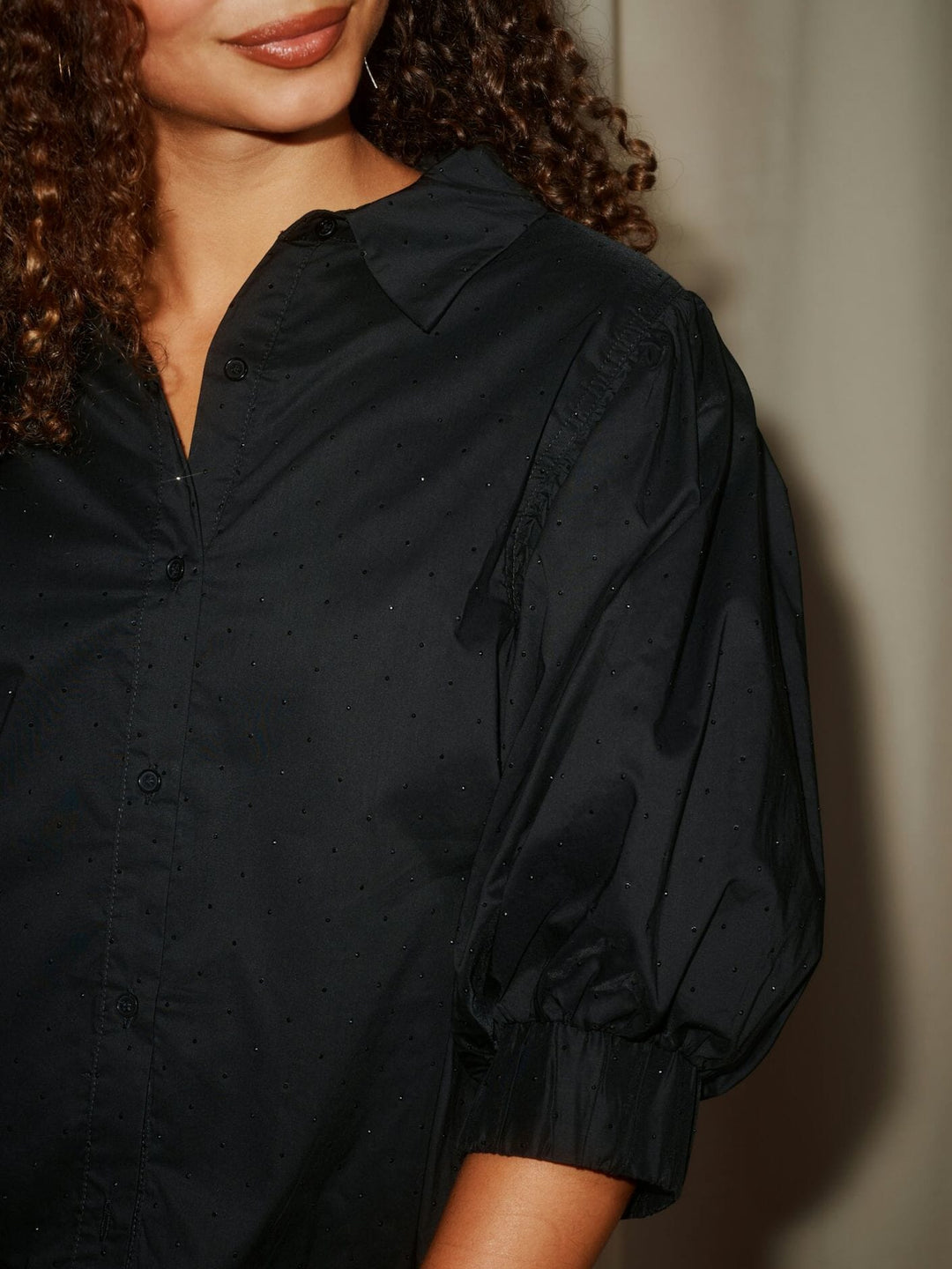 Neo Noir - Etta Poplin Bedazz Shirt 170771 - 100 - Black Skjorter 