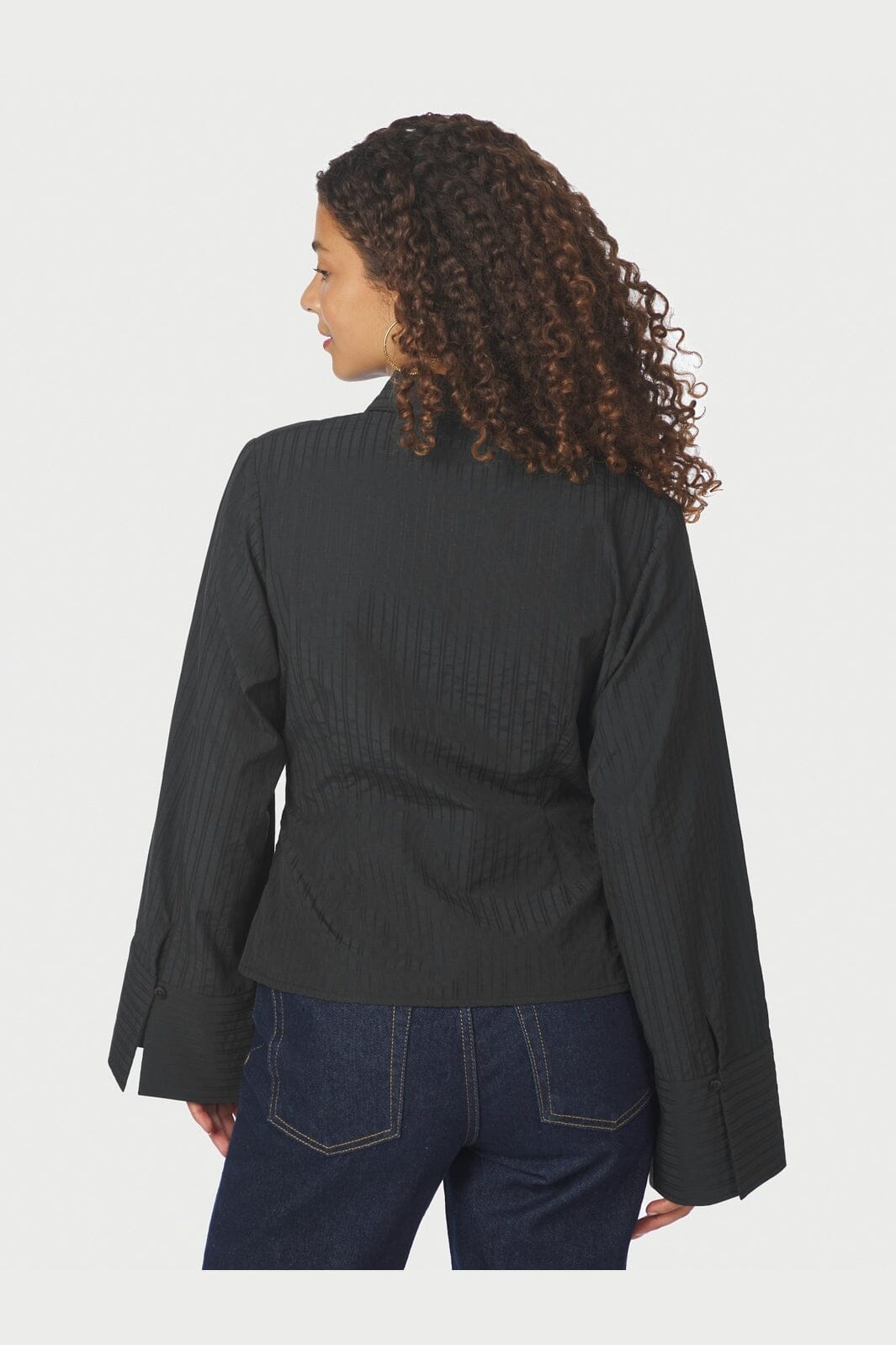Neo Noir - Fenli Tone Stripe Shirt 167434 - 100 - Black
