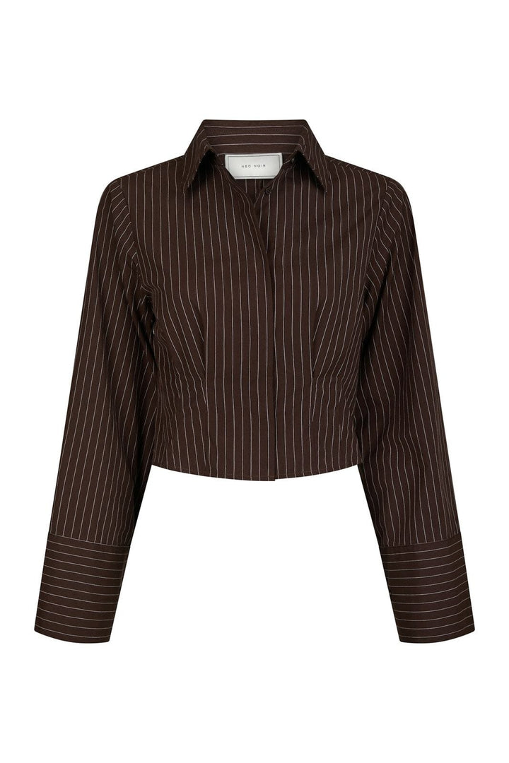 Neo Noir - Frost Striped Shirt 167157 - 676 - Dark Brown