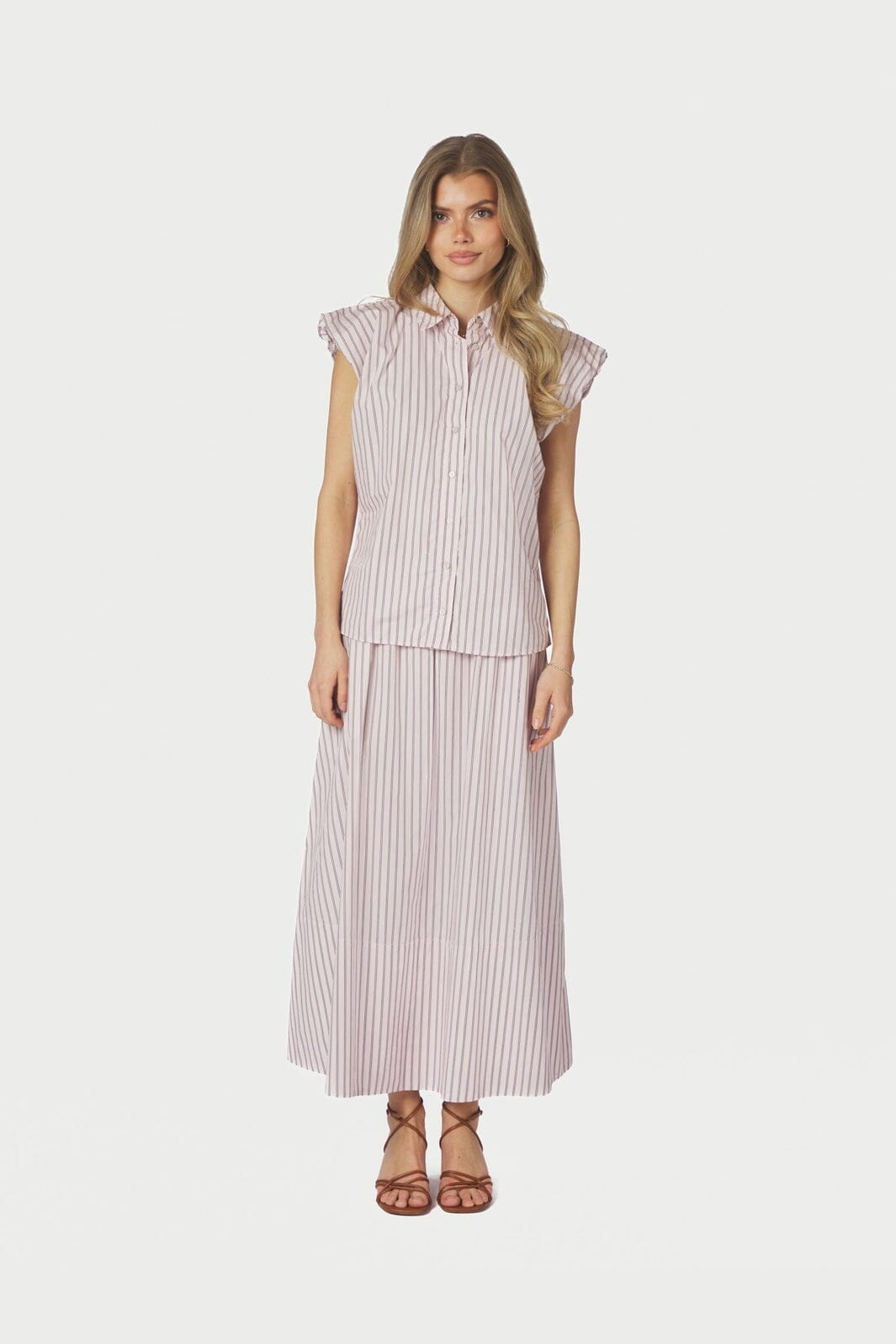 Neo Noir - Isella Double Stripe Top 169051 - 165 - Rose