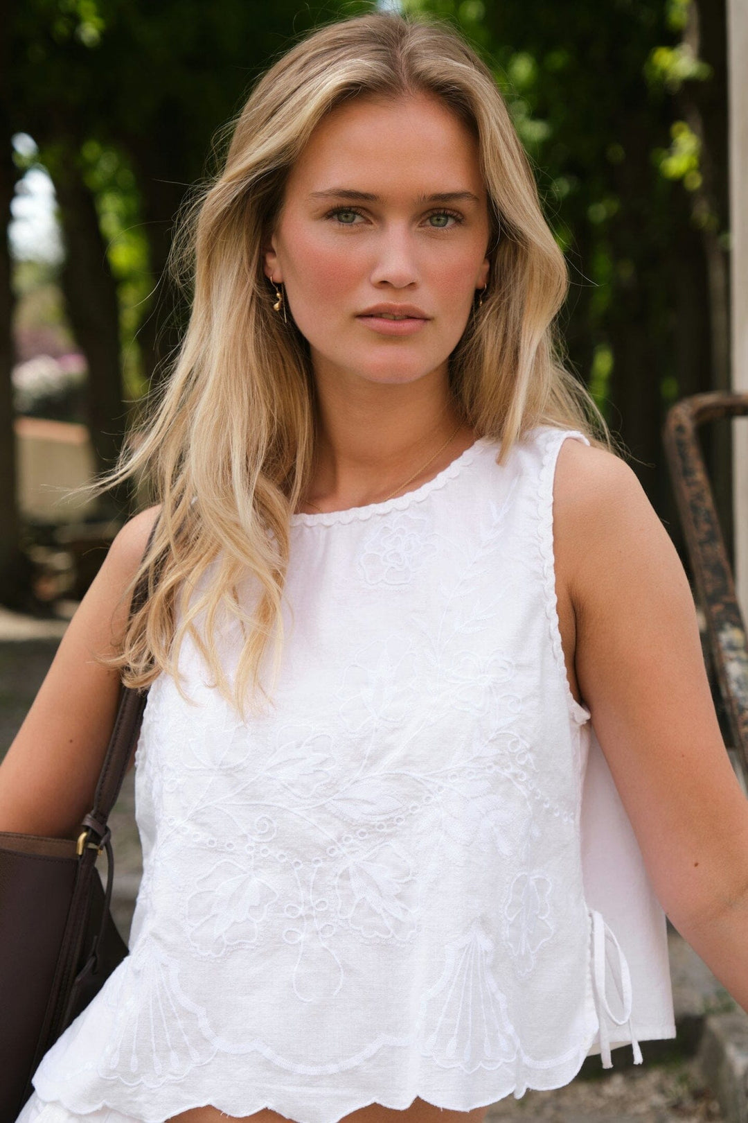 Neo Noir - Kaelin Embroidery Top 169113 - 120 - White Toppe 