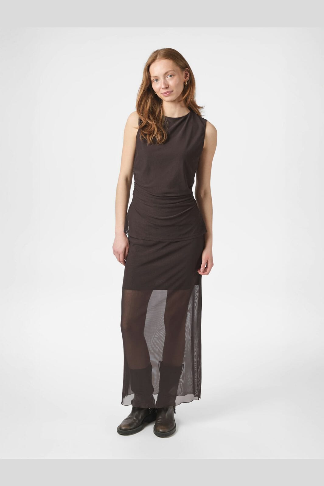 Neo Noir - Liblana Mesh Top 166340 - 676 - Dark Brown