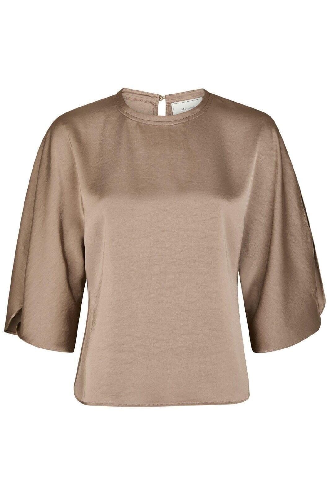 Neo Noir - Liora Heavy Sateen Blouse 165567 - 811 - Dark Taupe