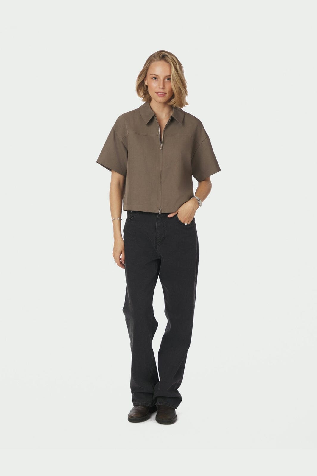 Neo Noir - Madicken Structure Blouse 167242 - 214 - Taupe