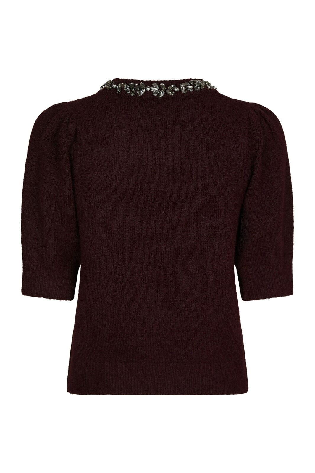 Neo Noir - Maia Stone Knit Blouse 162914 - 682 - Wine