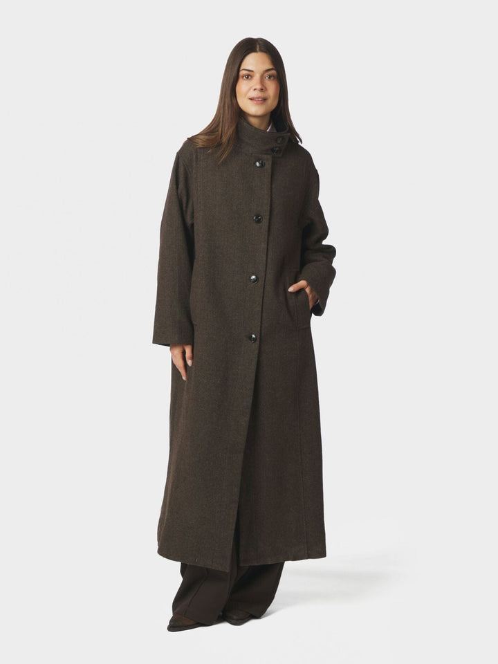 Neo Noir - Marcel Mini Check Coat 168540 - 210 - Brown Jakker 