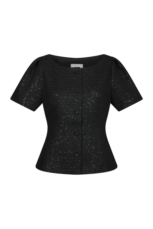 Neo Noir - Mifura Boucle Sequin Blouse 170860 - 100 - Black