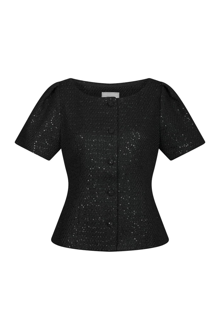 Neo Noir - Mifura Boucle Sequin Blouse 170860 - 100 - Black