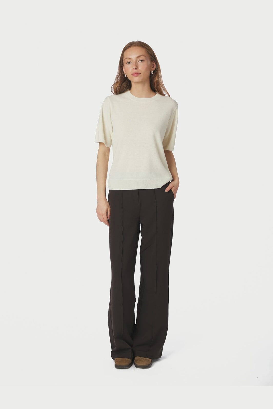 Neo Noir - Missy Knit Tee 161927 - 122 - Creme