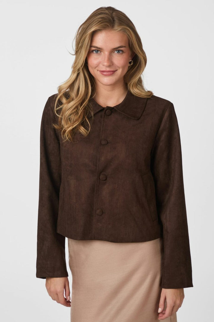 Neo Noir - Nilo Faux Suede Jacket 165954 - 676 - Dark Brown