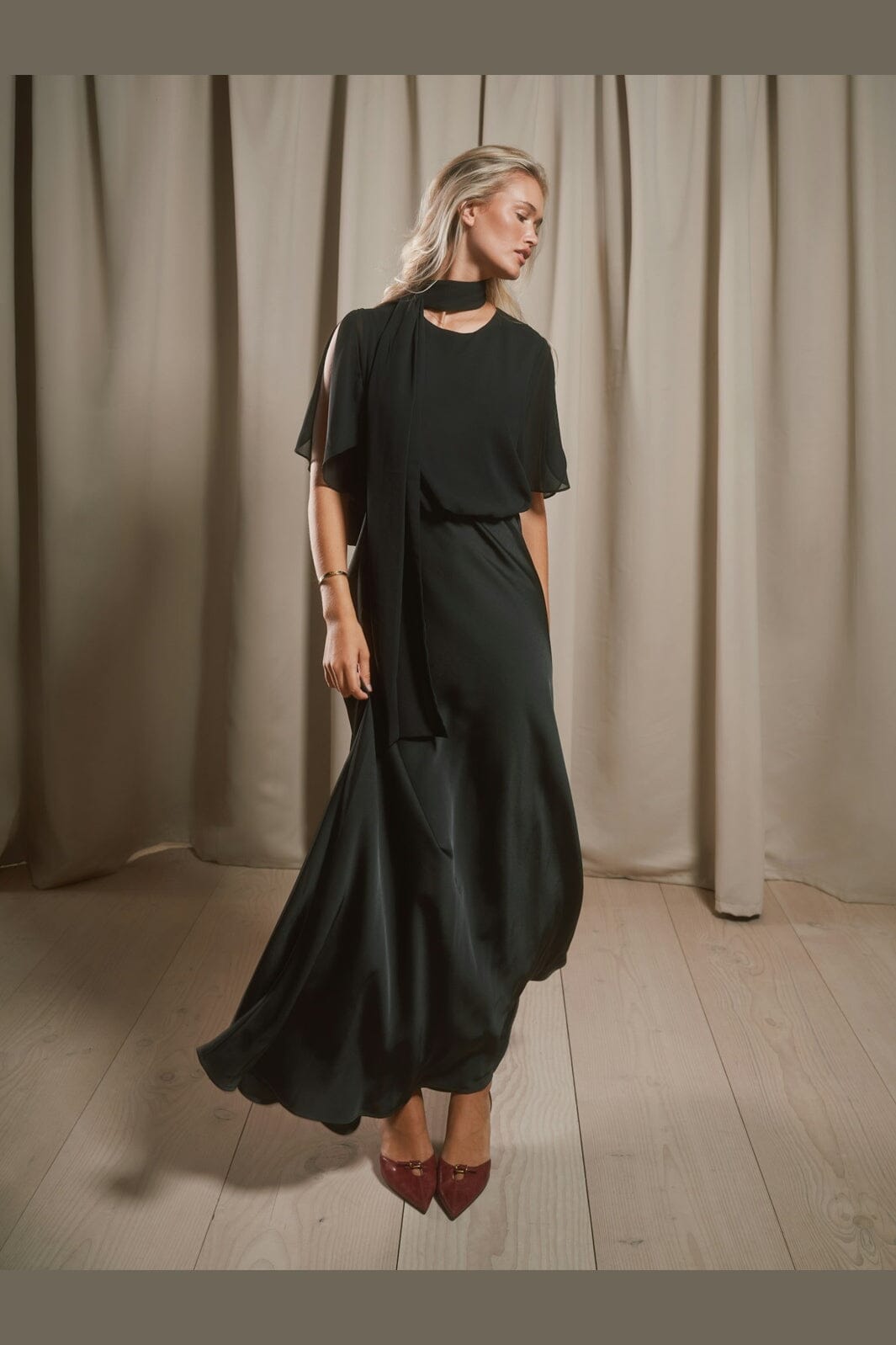 Neo Noir - Pelina Chiffon Dress 170899 - 100 - Black
