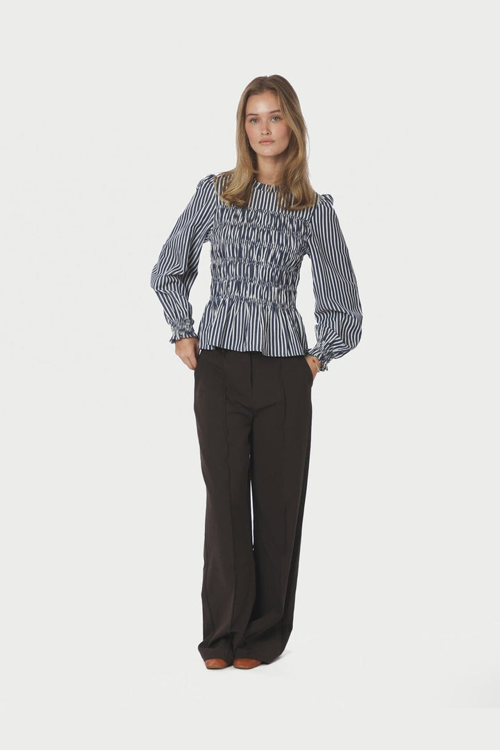 Neo Noir - Possa Big Stripe Blouse 168022 - 141 - Navy