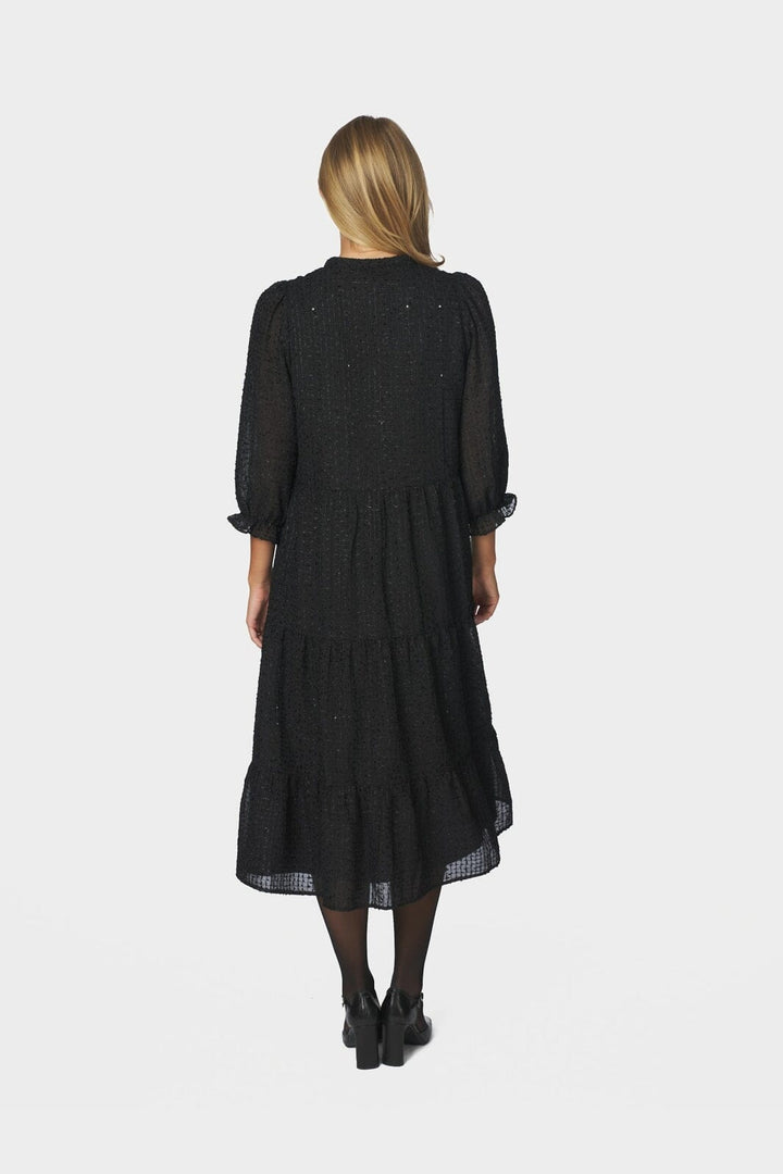 Neo Noir - Robyn Deco Chiffon Dress 171008 - 100 - Black