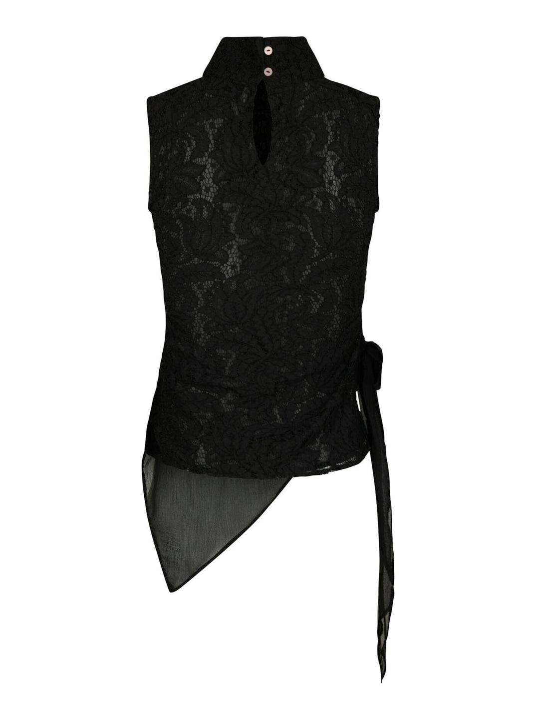 Neo Noir - Rosalina Lace Chiffon Top 171226 - 100 - Black Skjorter 