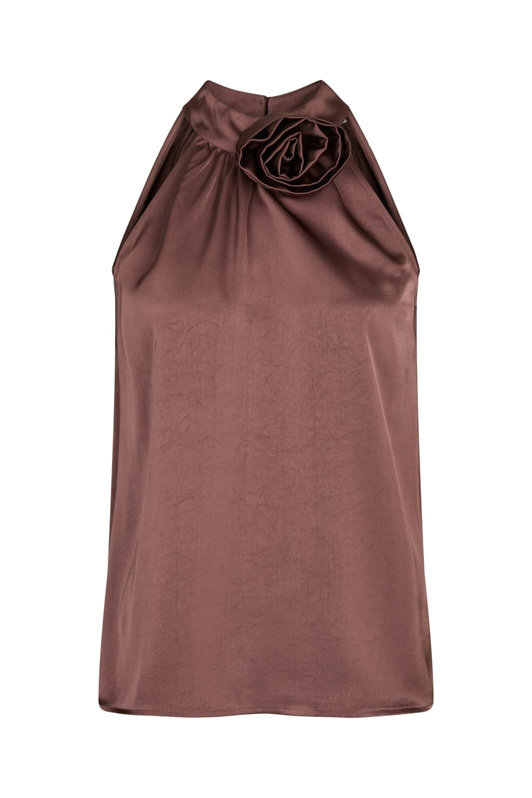Neo Noir - Rosette Heavy Sateen Top 164817 - 393 - Dark Rose