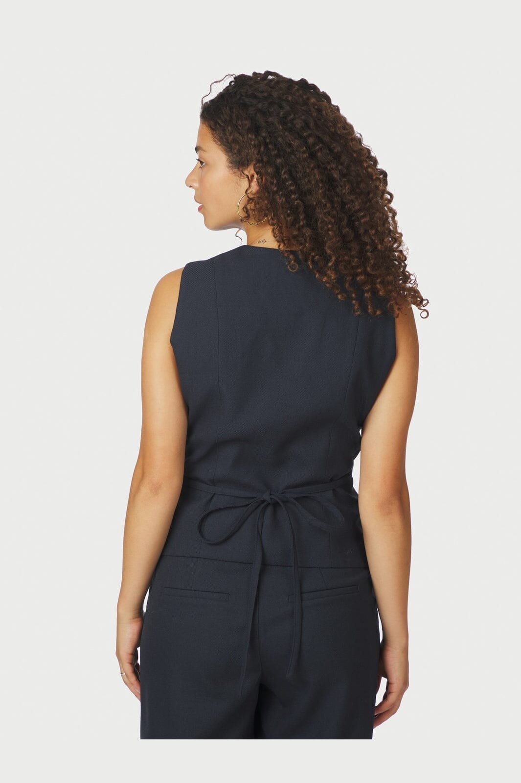 Neo Noir - Samara Melange Waistcoat 165293 - 141 - Navy