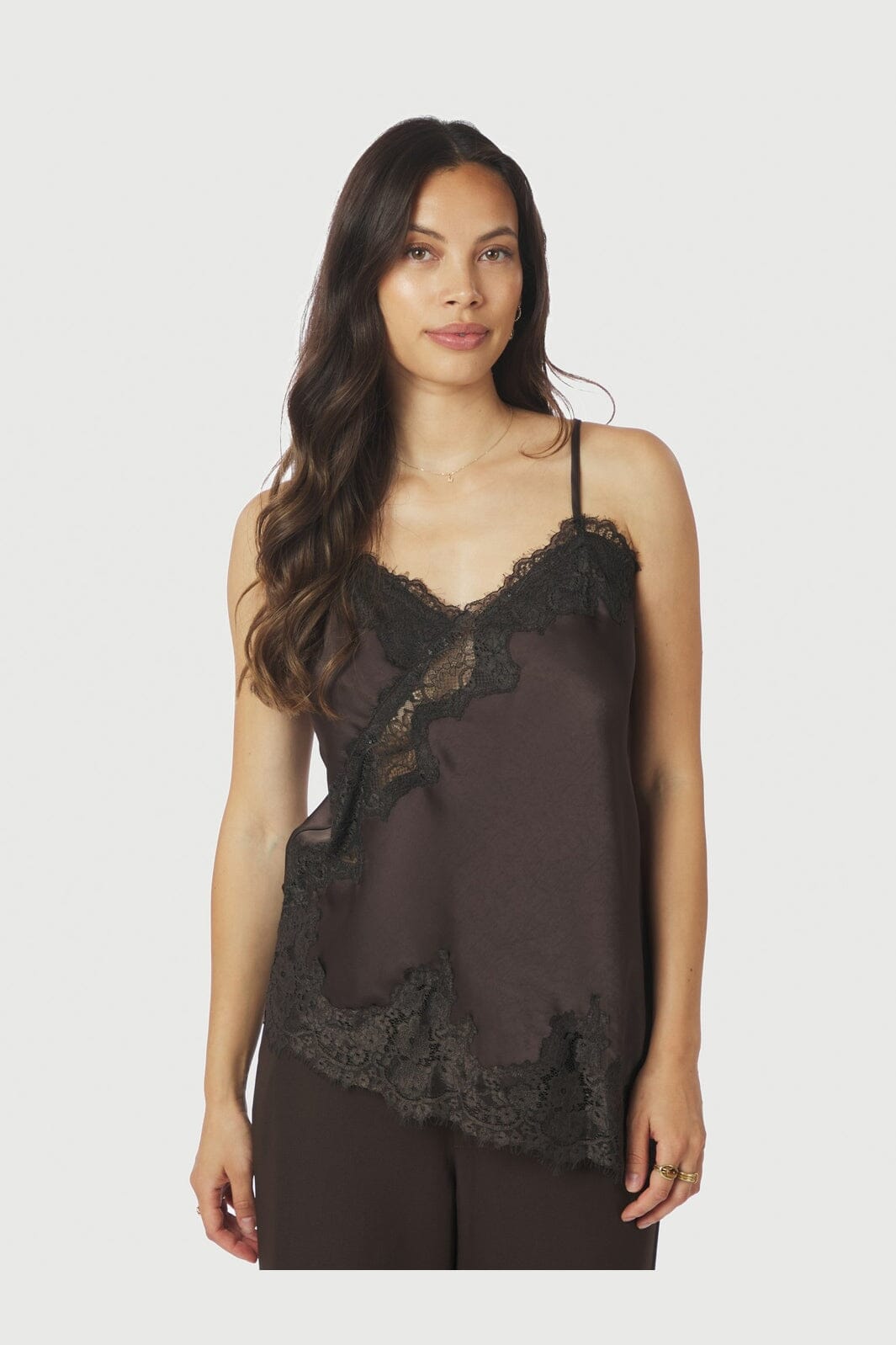 Neo Noir - Viole Lace Top 167409 - 676 - Dark Brown