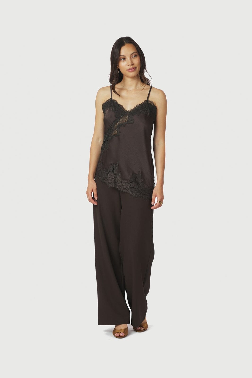 Neo Noir - Viole Lace Top 167409 - 676 - Dark Brown