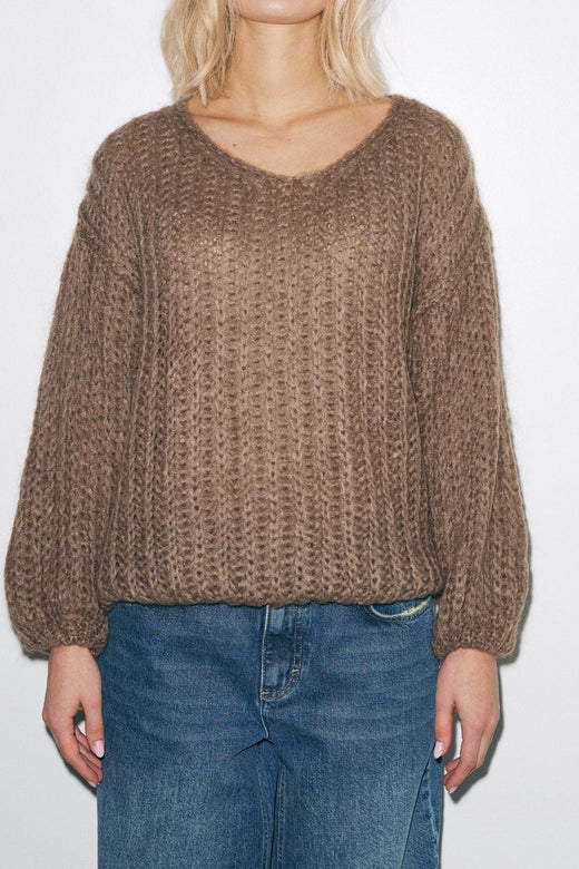Noella - Joseph Knit Sweater - 143 Brown Strikbluser 