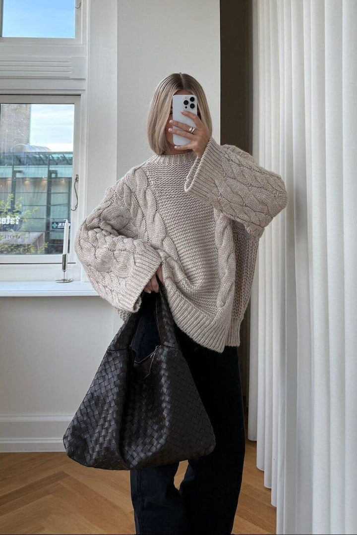 Noella - Lisbeth Knit 14380001 - 025 - Oatmeal Strikbluser 