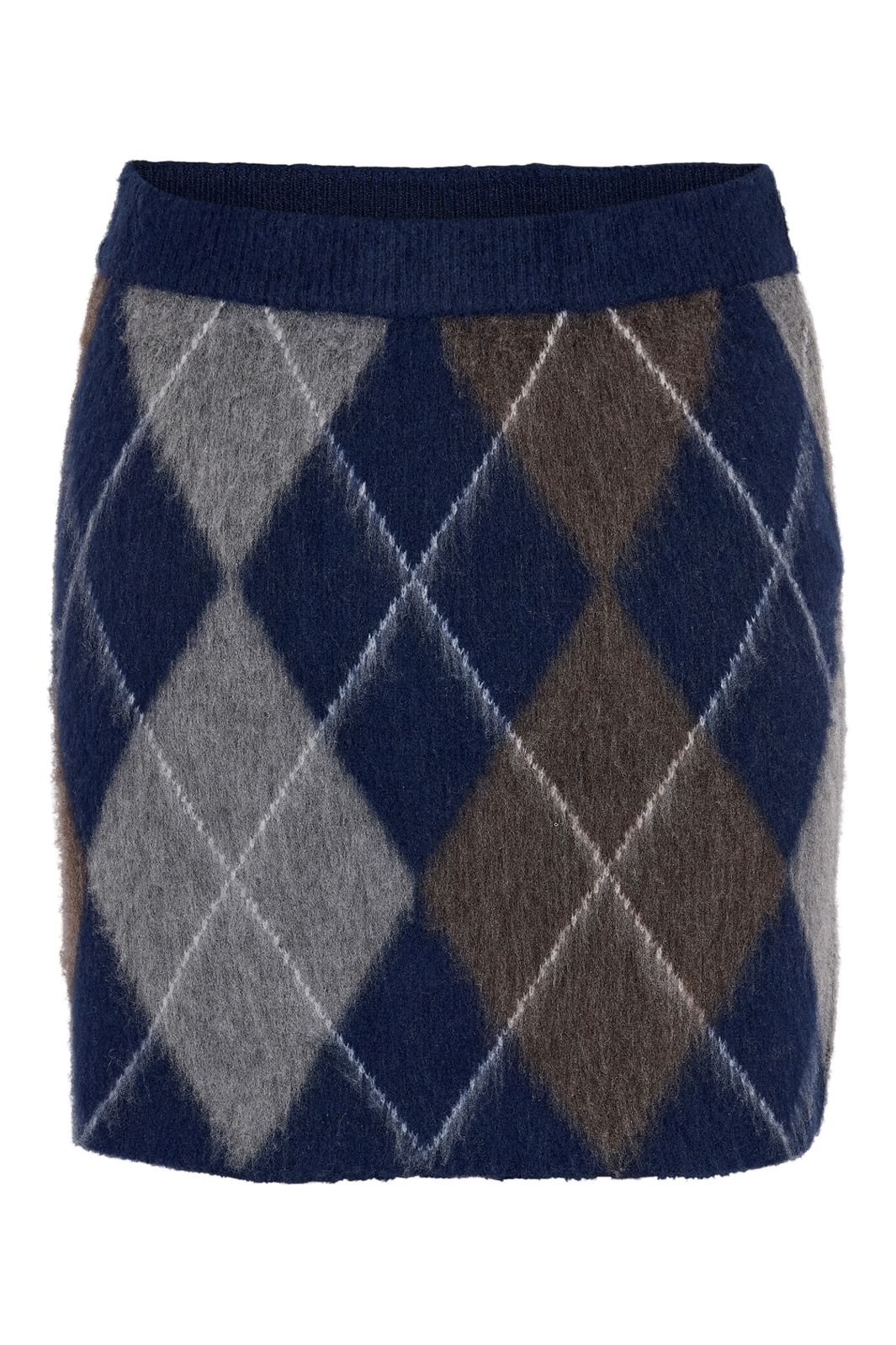 Noisy May - Nmjuliette Short Argyle Knit Skirt - 5166009 Navy Blazer Argyle