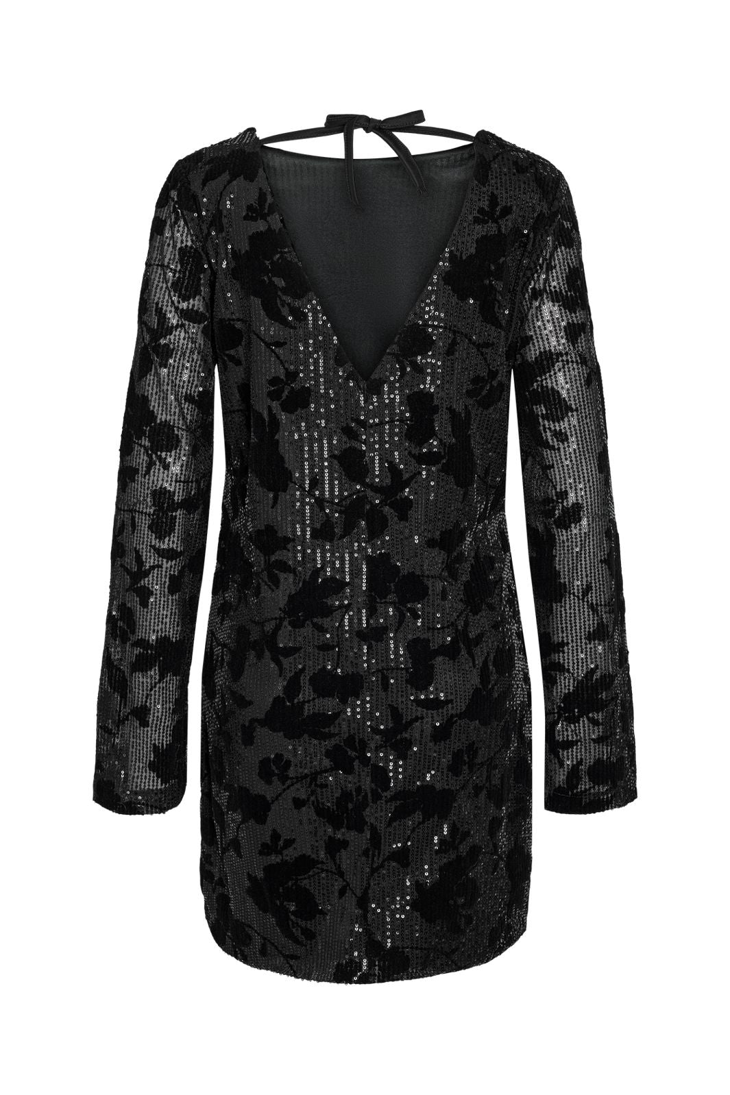 Noisy May - Nmsigna L/S Sequin Short Dress - 5105614 Black