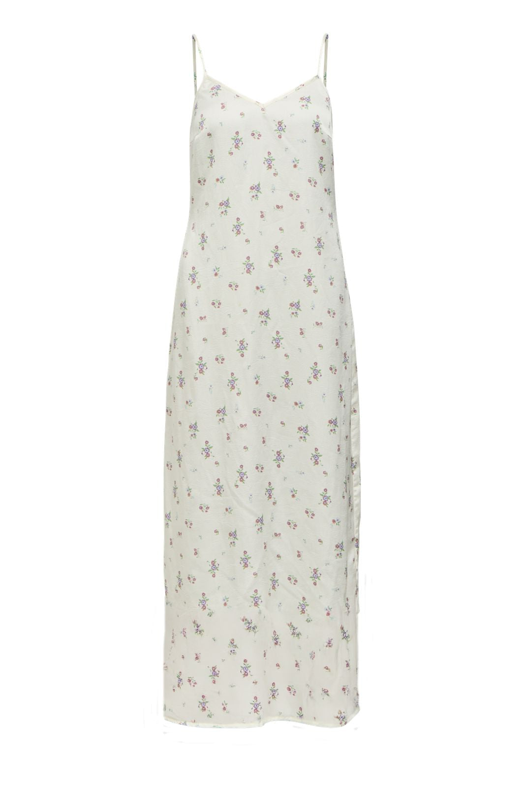Object - Objanna Reg. Maxi Slip Dress - 5145939 Cloud Dancer Flowers