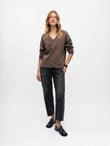 Object - Objreynard V-Neck Pullover - 4649720 Morel Strikbluser 