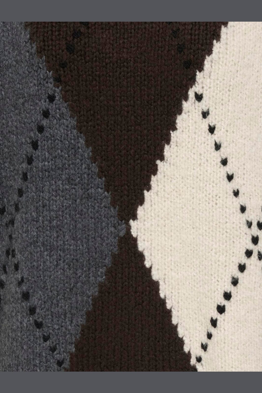 Only - Onlcozy Ls Argyle O-Neck Knt - 5103097 Coffee Bean Argyle/Birch/Dgm/Black