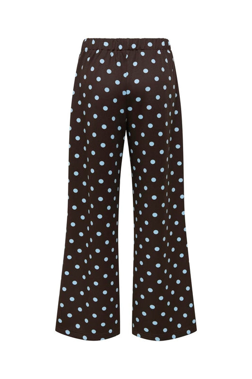 Only - Onldotier Panel Wide Pant - 5265242 Coffee Bean Cashmere Blue Dots + Panel