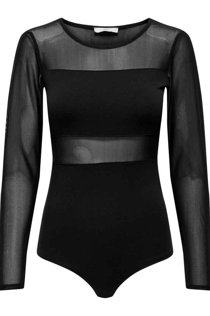 Only - Onlesther L/S Mesh Bodystocking - 3439945 Black Bodystockings 