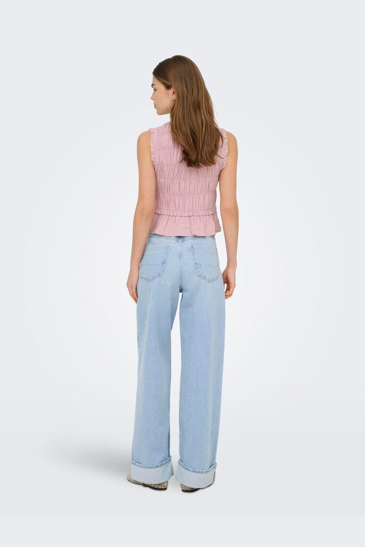 Only - Onlgoa S/S Linen Bl Frill Top Cc - 4942278 Burnished Lilac